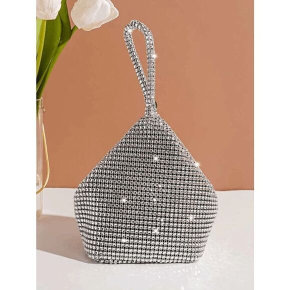 ✨ Glitter Decor Sparkly Shiny Bling Evening Party Purse Clutch Wristlet Bag NEW - Picture 6 of 17